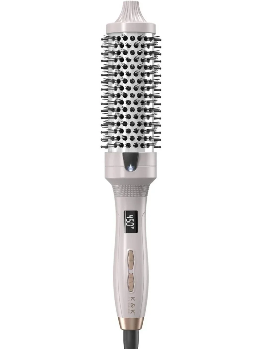 2-in-1 Heated Round Brush Volumizer & Straightener - 1.5 Inch Blowout Tool